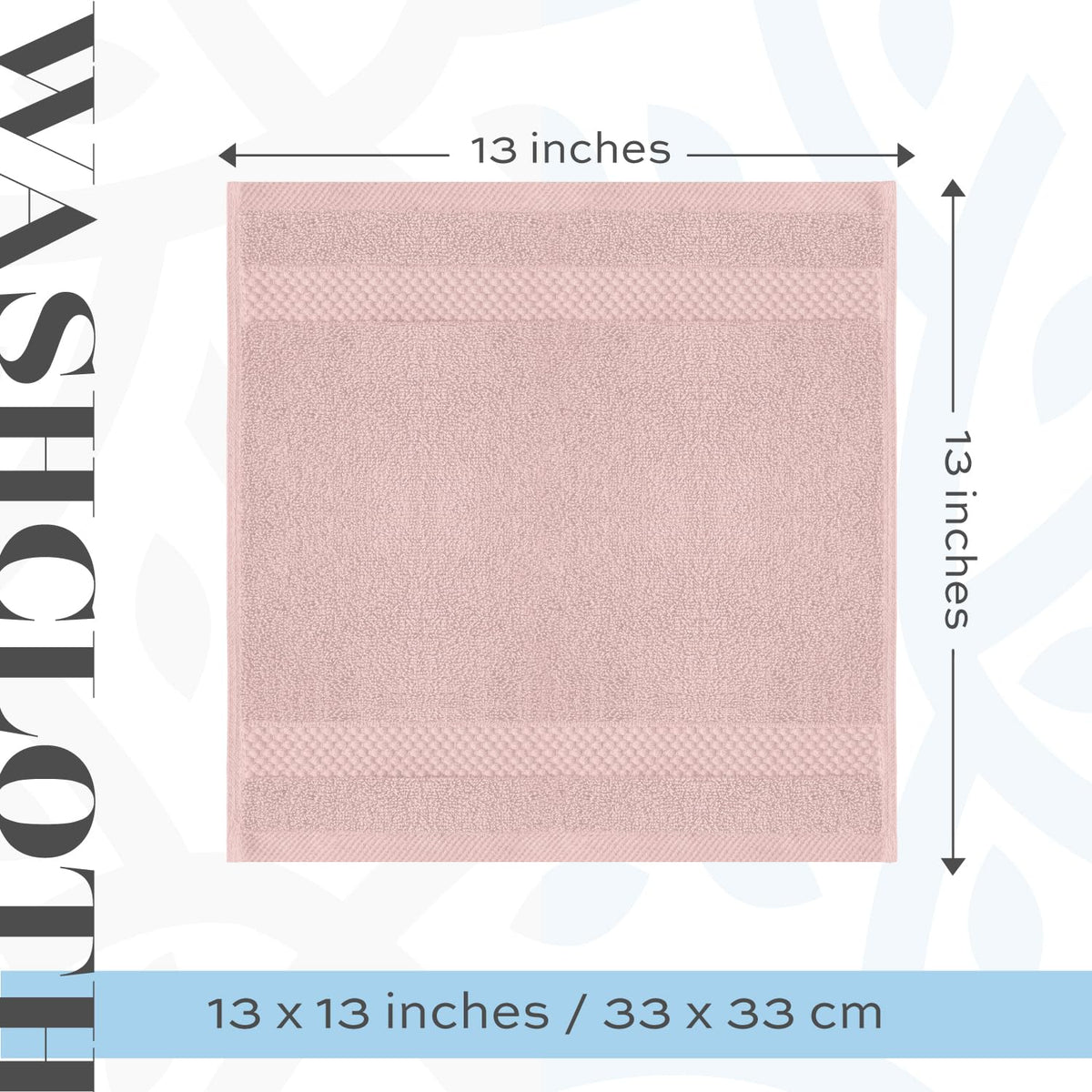 White Classic pink washcloths in a bathroom setting with spa-like softness.