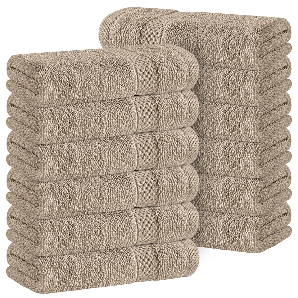 White Classic washcloth 13x13 soft texture for luxurious cleansing.