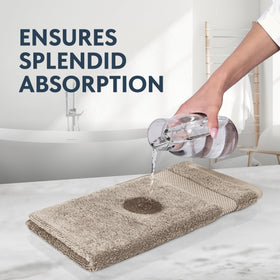 White Classic washcloth in drawer showcasing taupe color.