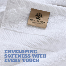 White Classic Wealuxe 650GSM towel texture highlighting thickness