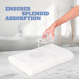 White Classic Wealuxe towels illustrate fast-drying performance