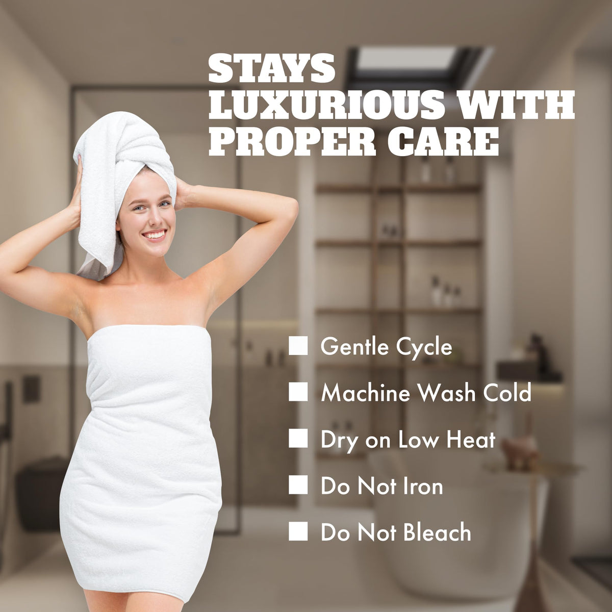 White Classic Wealuxe lint-free finish for a pristine look