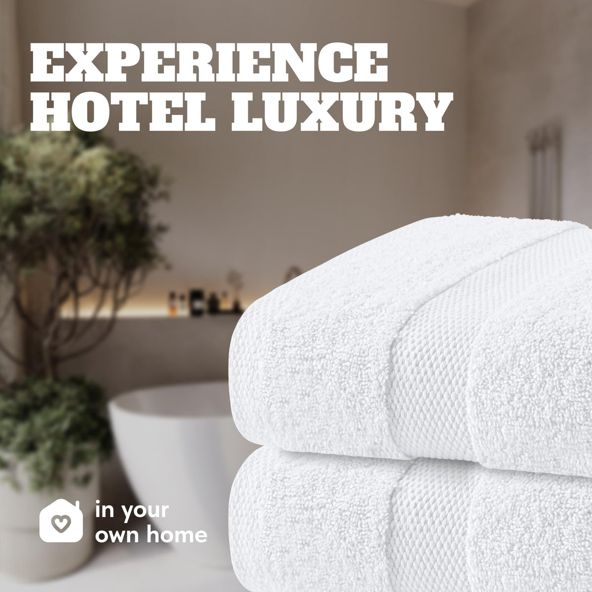 White Classic Wealuxe machine-washable towels stay fluffy