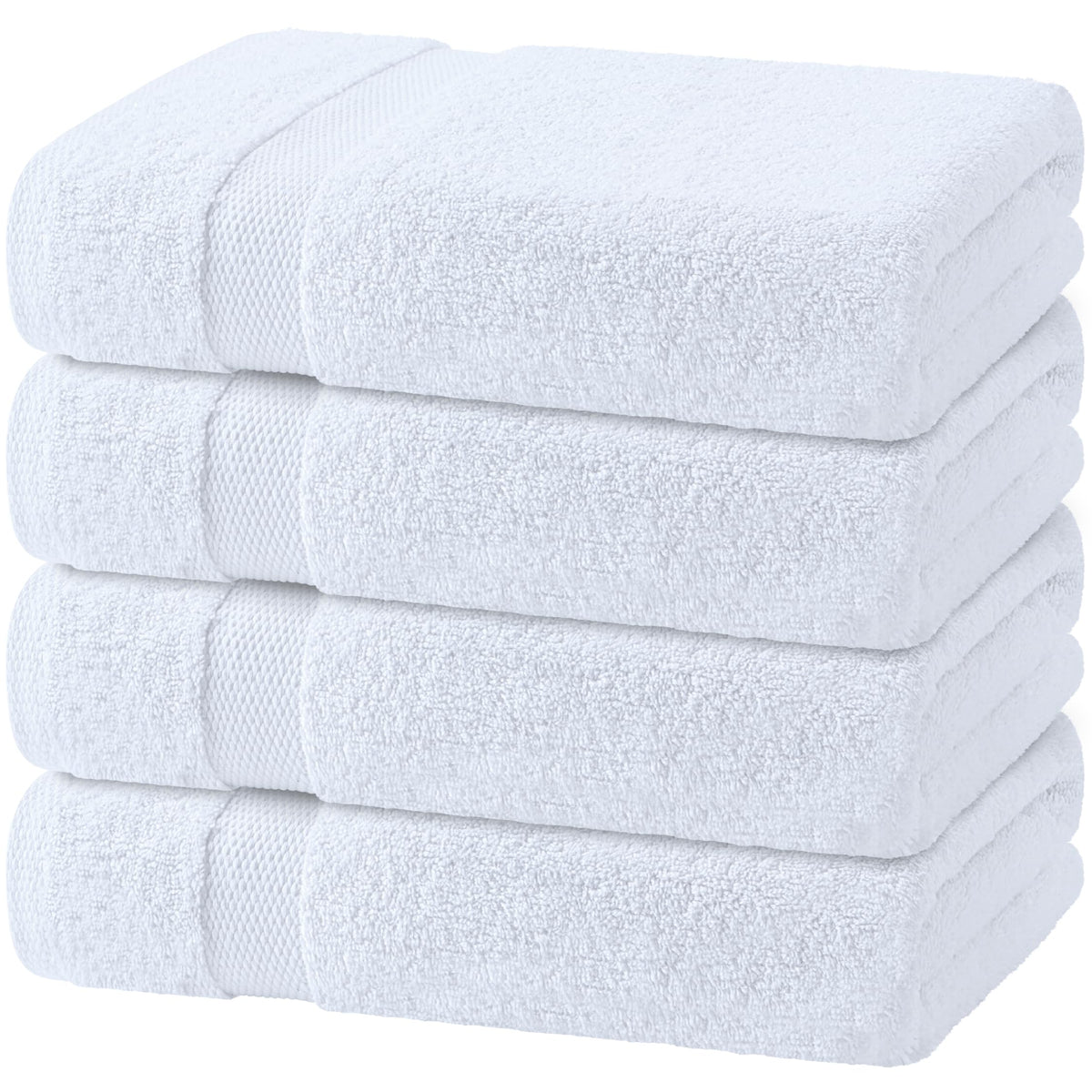 White Classic Wealuxe 4-pack towels close-up shows plush softness