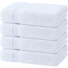 White Classic Wealuxe 4-pack towels close-up shows plush softness