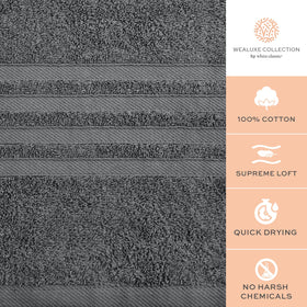 White Classic Wealuxe grey towels quick-dry fabric ideal for busy mornings