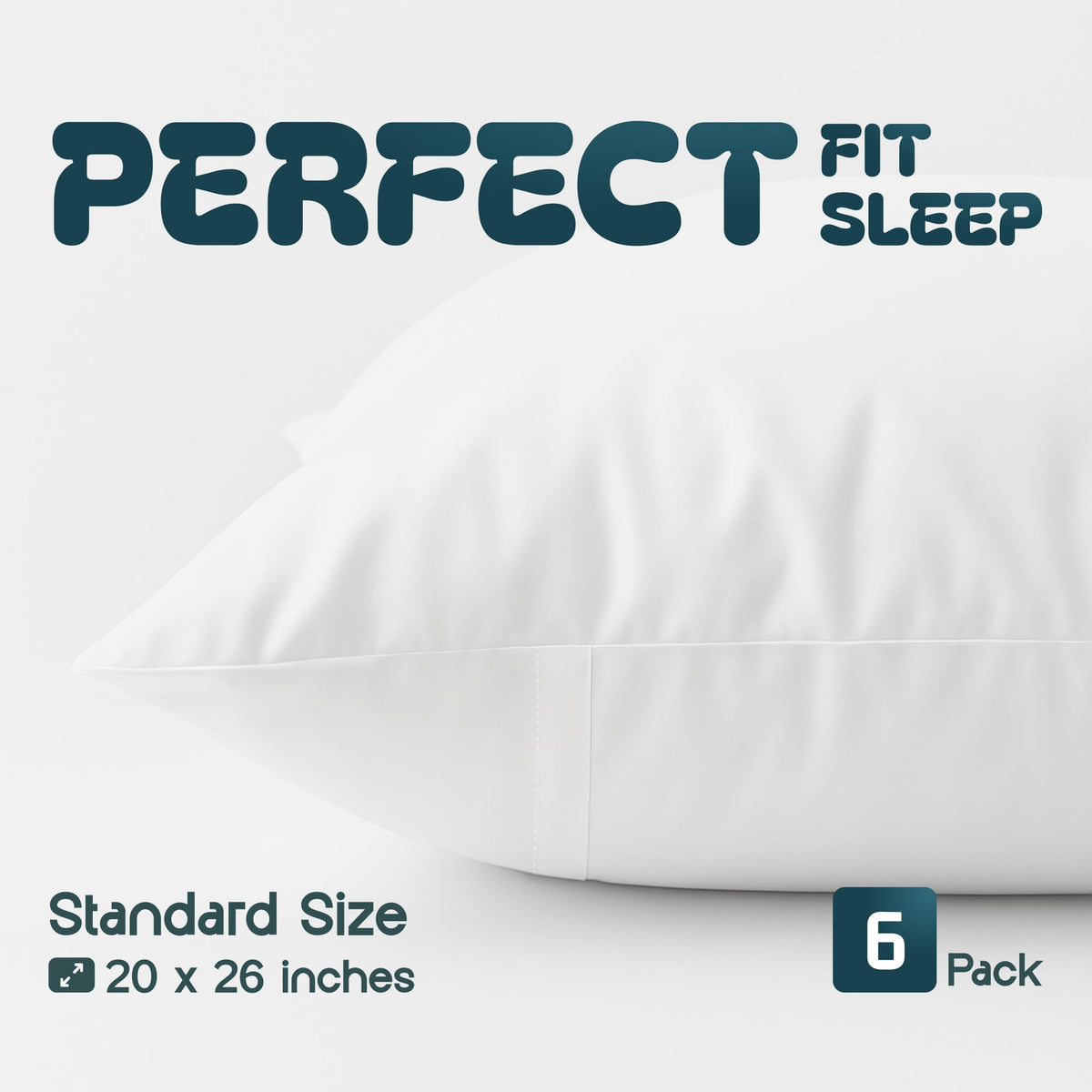 White Classic zippered protector with hidden zipper for irritation-free sleep.