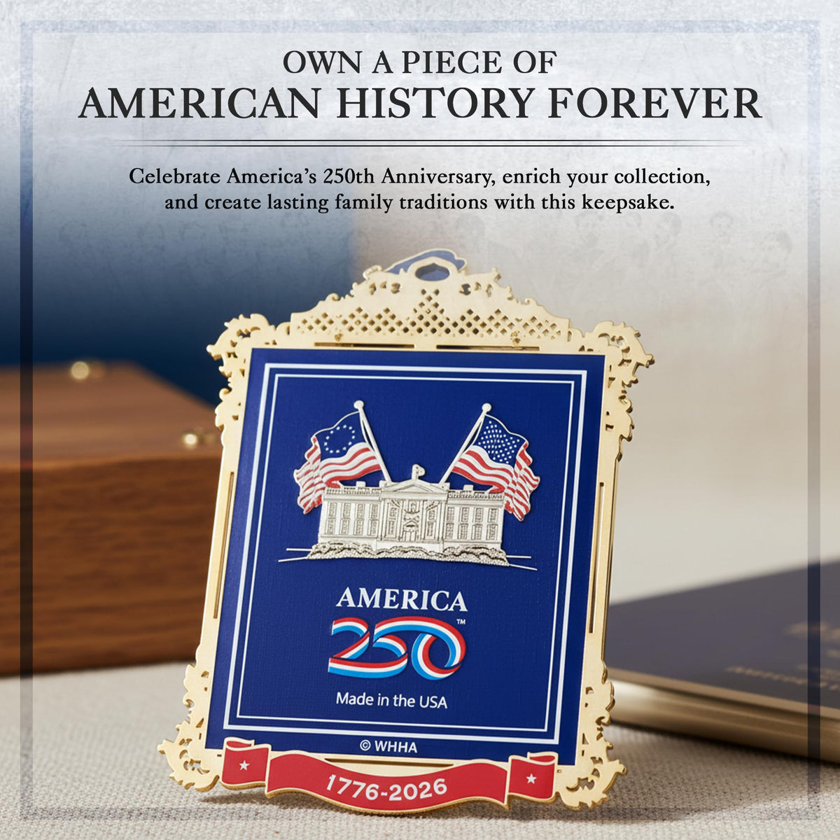 White House Official Ornament with hanging cord makes decorating simple and elegant.