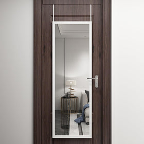 Whitebeach full-length mirror over the door shows a full reflection for quick outfit checks