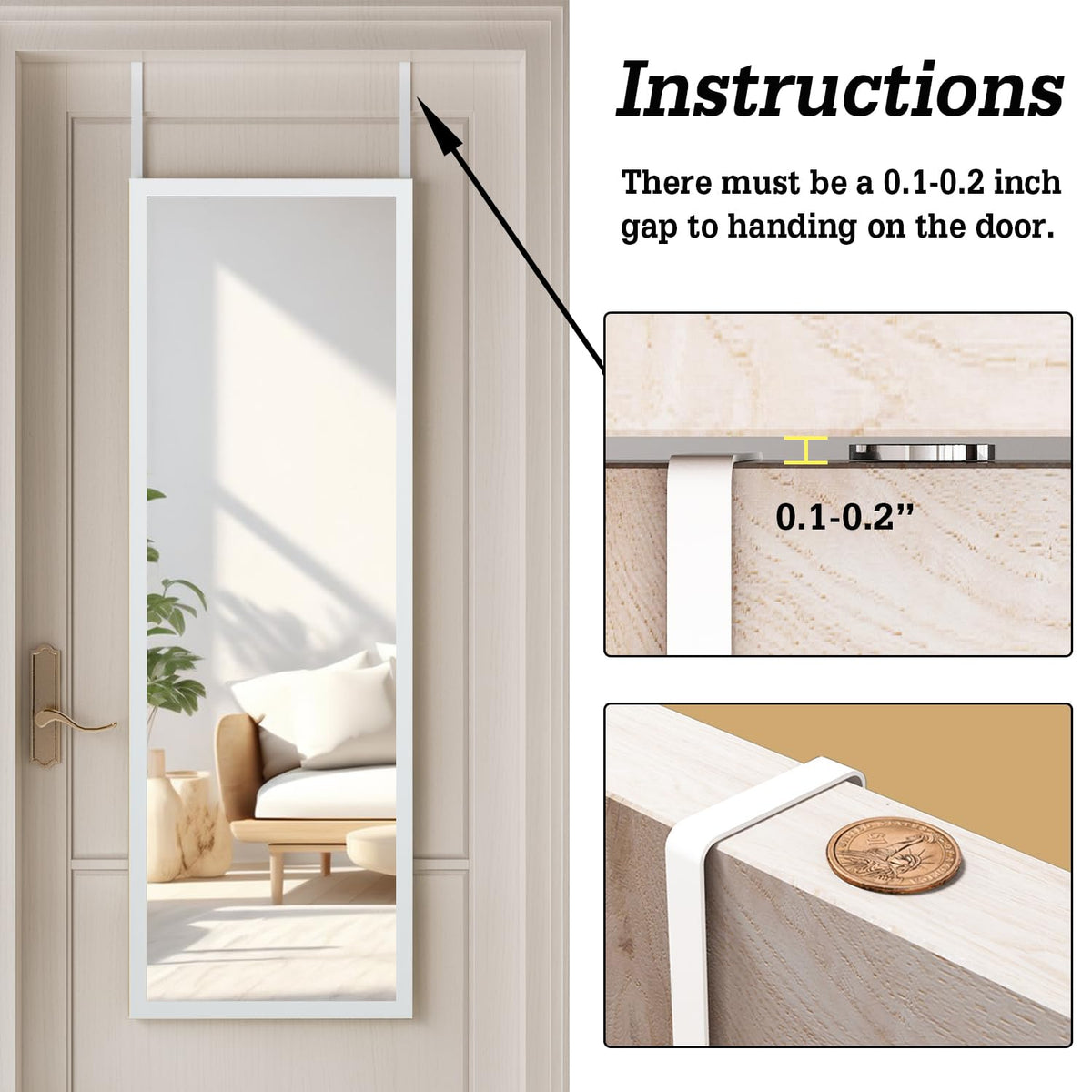 Whitebeach door-mount hardware included for easy setup without wall damage