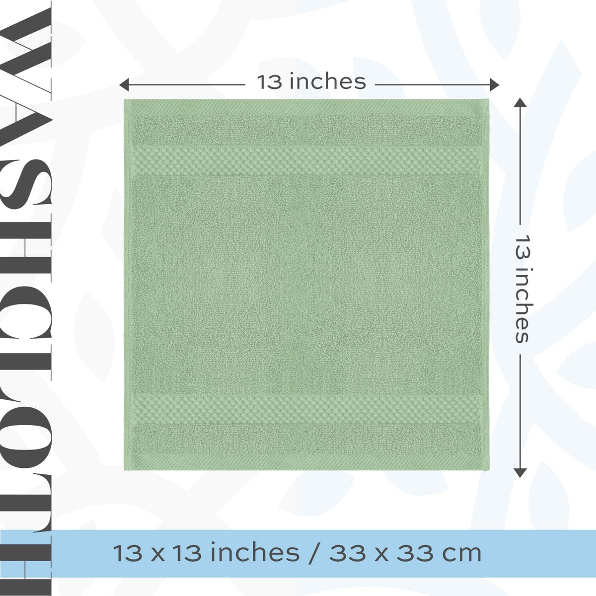 White Classic washcloth with double-stitched edges to resist fraying