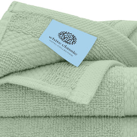 White Classic washcloth is machine washable for easy maintenance