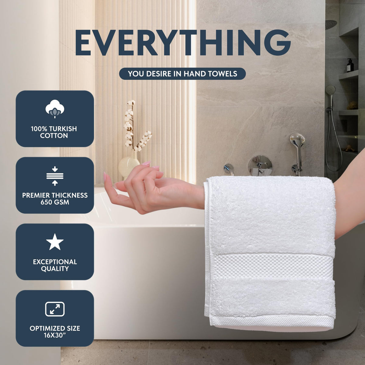 White Classic hotel collection six-piece towels offering daily luxury at home