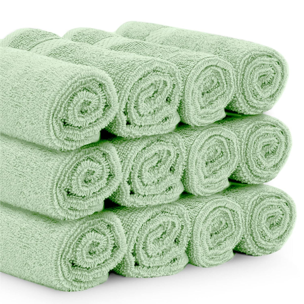 White Classic hotel collection washcloth exhibits durable, quick-dry performance