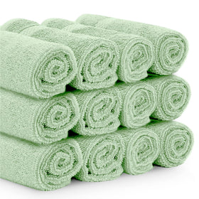 White Classic hotel collection washcloth exhibits durable, quick-dry performance