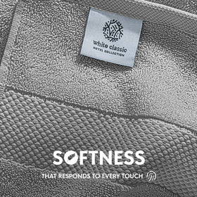 White Classic hotel-style washcloth closeup showing absorbency