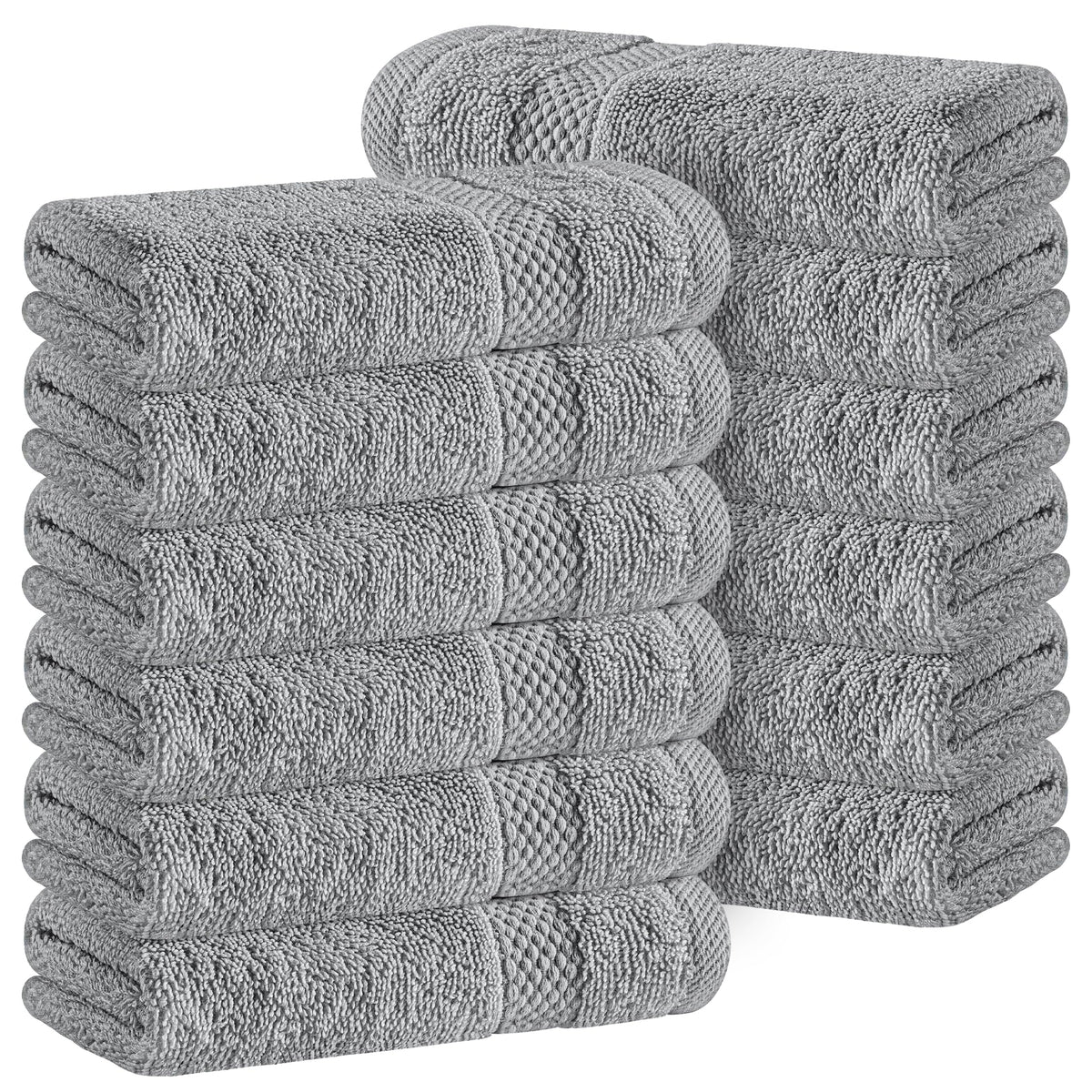 White Classic washcloth folded 13x13 for plush daily use