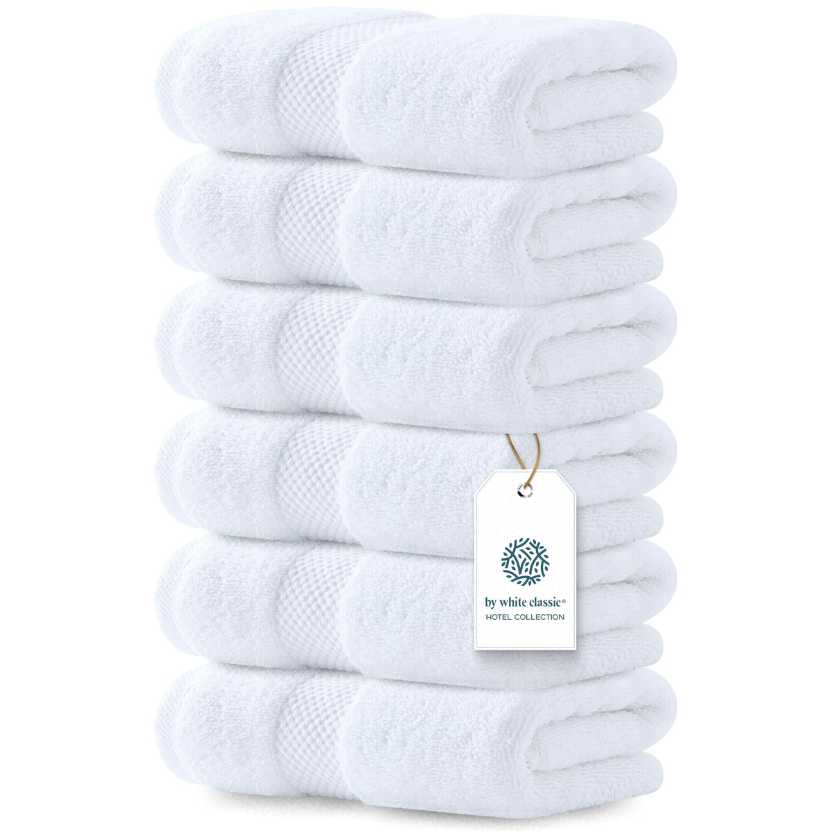 White Classic luxury white hand towels 16x30 for spa-like bathroom ambiance