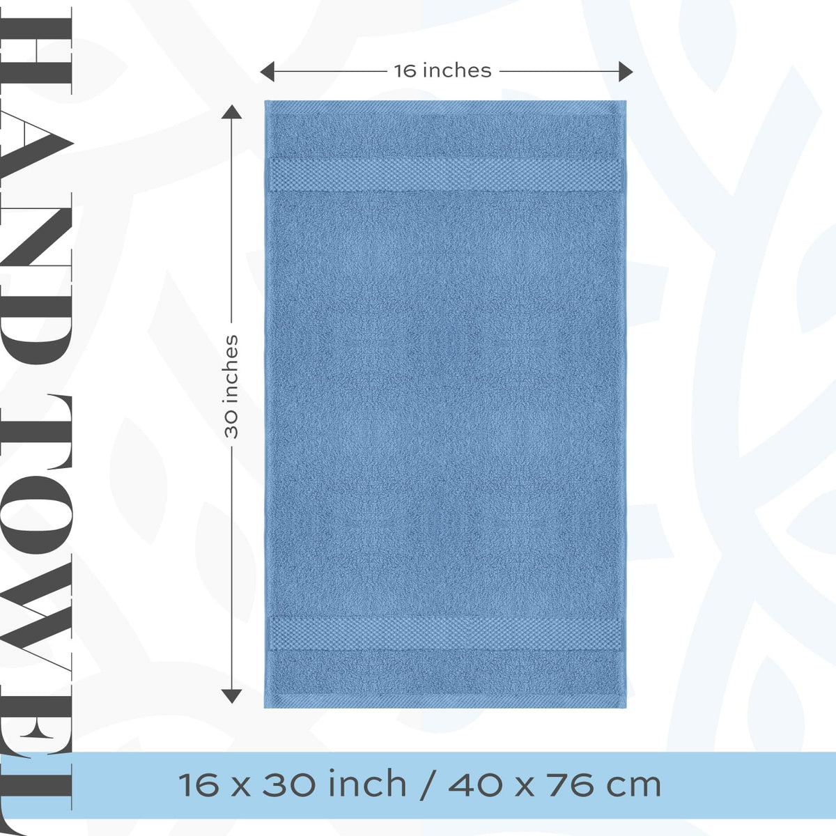 White Classic towels with a soft surface and reinforced edges for long-lasting use.
