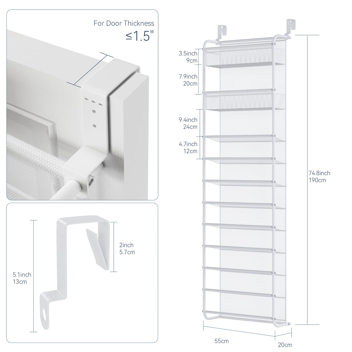 Whitmor 11-tier hanging shoe rack saves vertical space for organized footwear