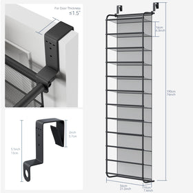 Whitmor 12-tier hanging shoe rack displays sneakers while protecting door surfaces