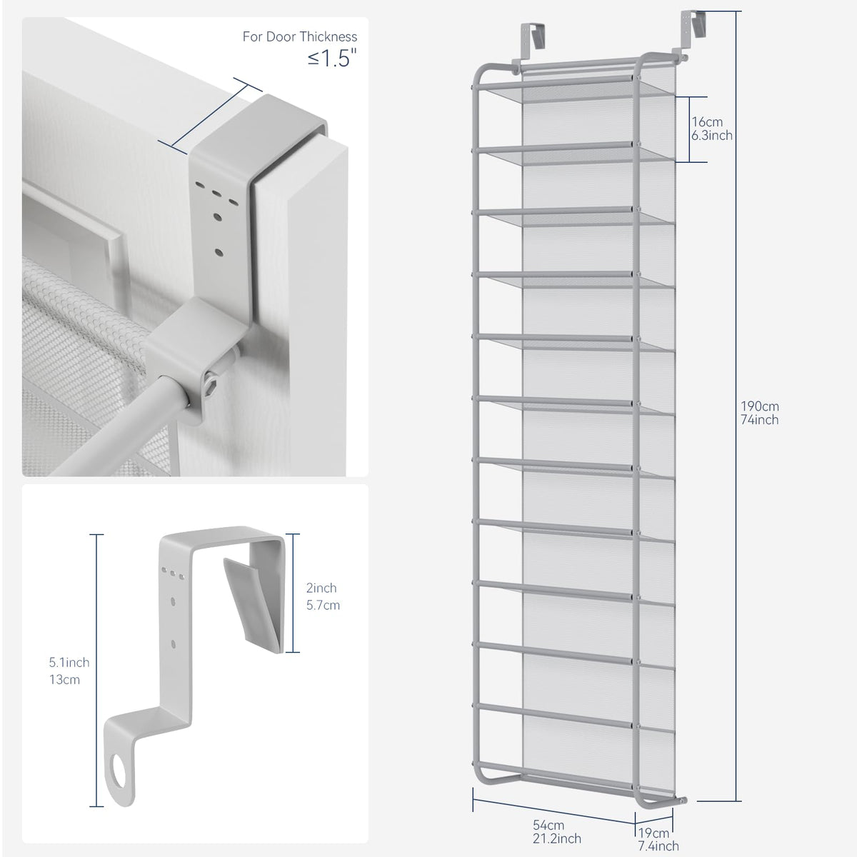 Whitmor 12-tier metal frame holds sneakers and flats neatly without clutter