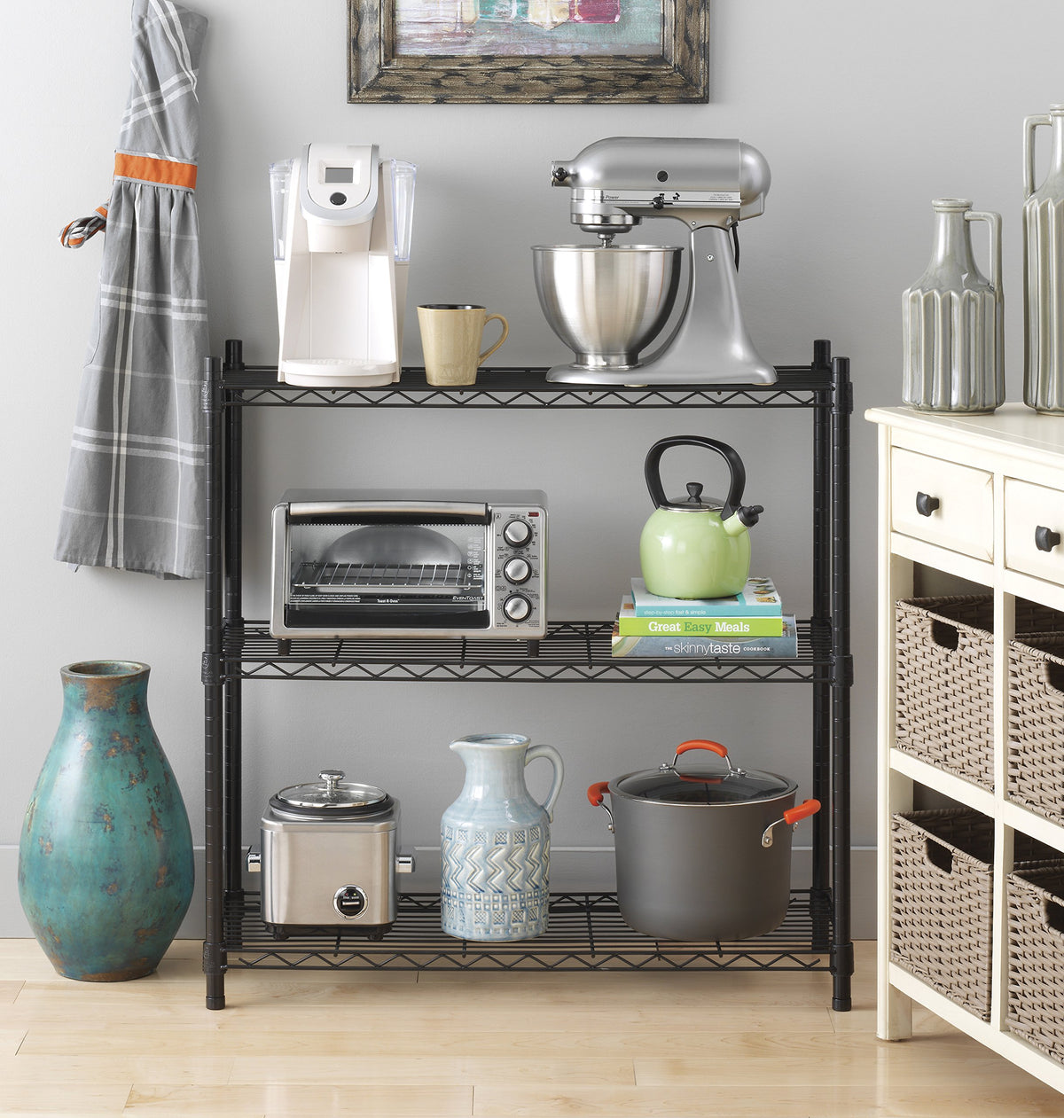 Whitmor 3-tier shelving unit adjustable shelves for flexible spacing