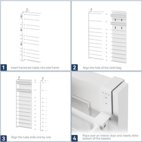 Whitmor adjustable door hooks fit varying sizes for flexible installation