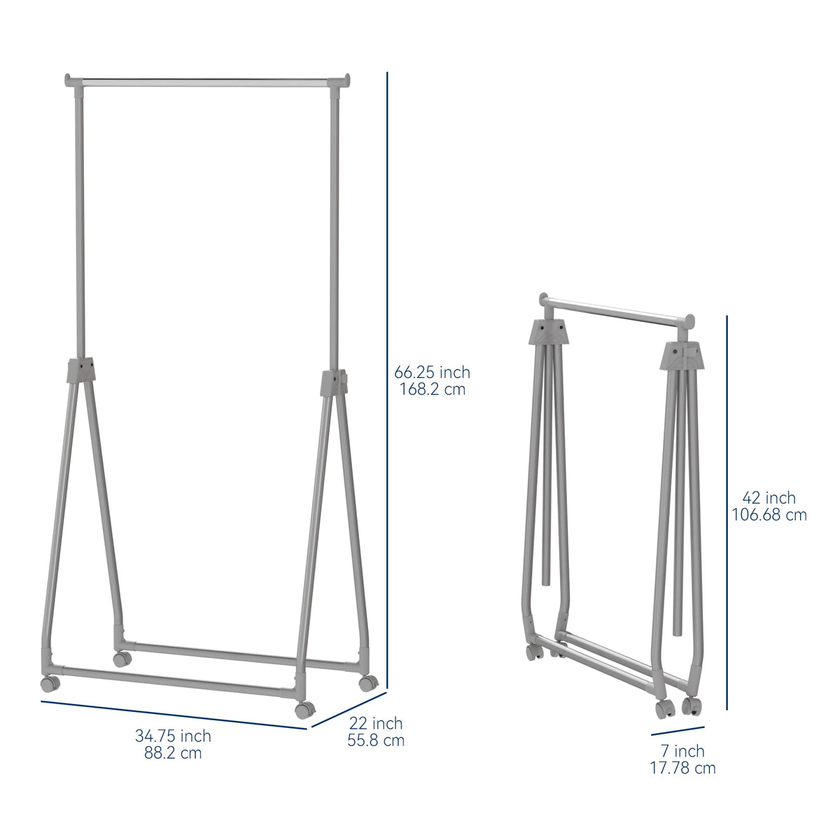 Whitmor adjustable hanging rod from 39 to 66 inches for flexible storage