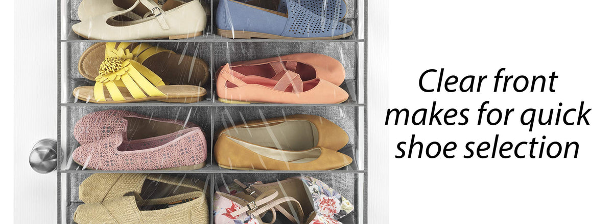 Whitmor clear vinyl front shows shoes and accessories for easy grabbing
