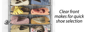 Whitmor clear vinyl front shows shoes and accessories for easy grabbing