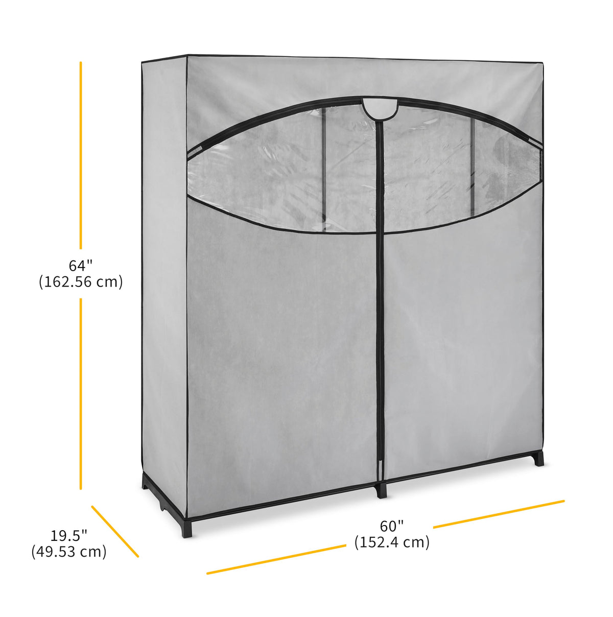 Whitmor closet protects clothes from dust and moisture.