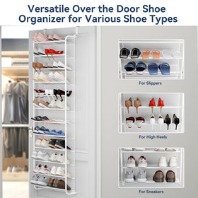 Whitmor door-hanging rack installs without drilling for flexible setup.