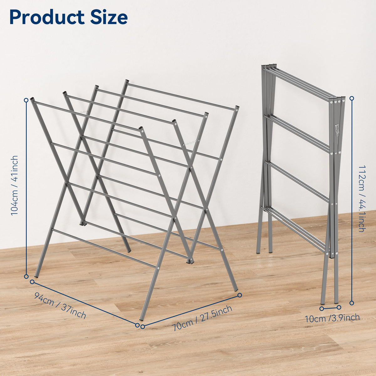 Whitmor folding design for compact storage in tight spaces.