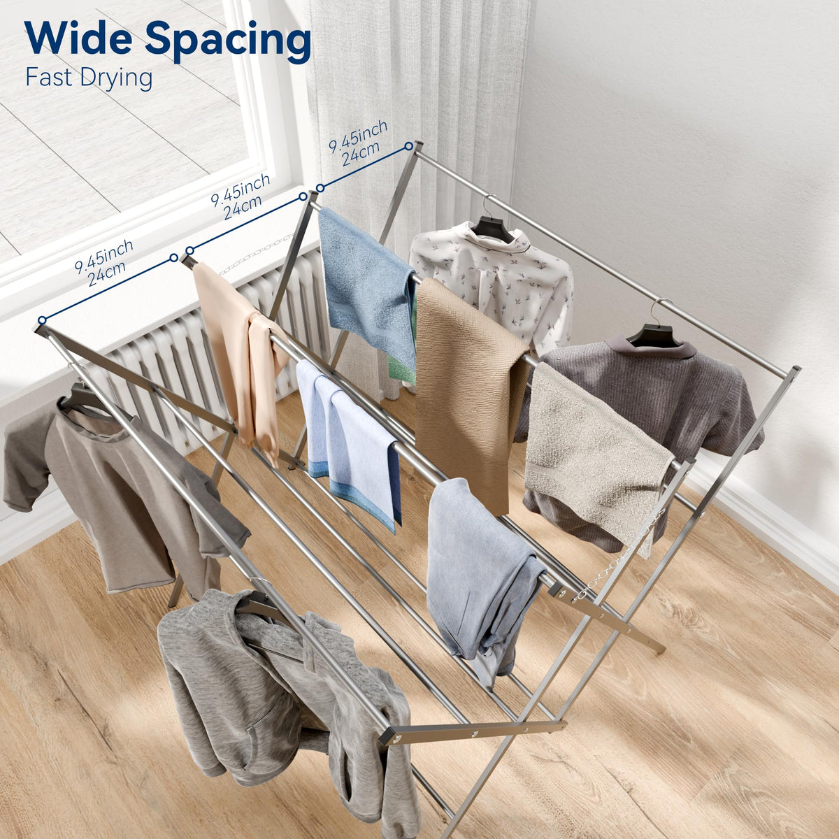 Whitmor rust-resistant steel tubes support up to 50 lbs.