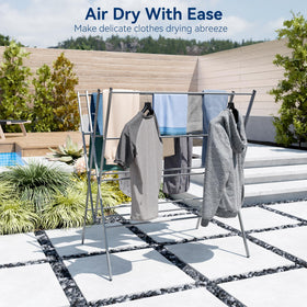Whitmor 12 rods provide generous drying space for towels.