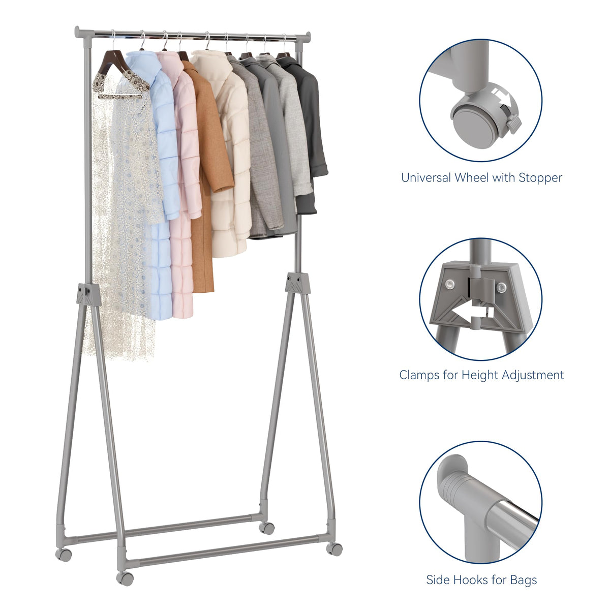 Whitmor easy, tool-free assembly for quick setup and breakdown