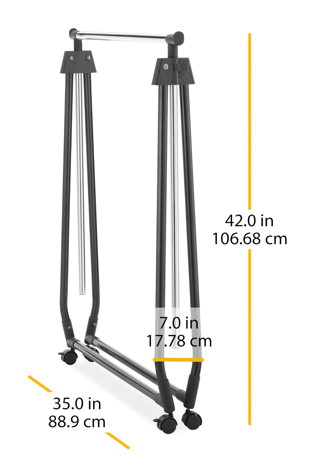 Whitmor folding garment rack showing collapsible design for compact storage