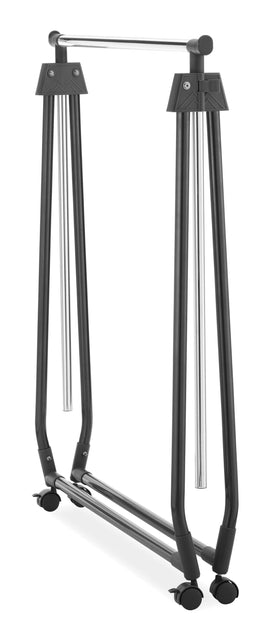 Whitmor portable garment rack stows neatly when not in use