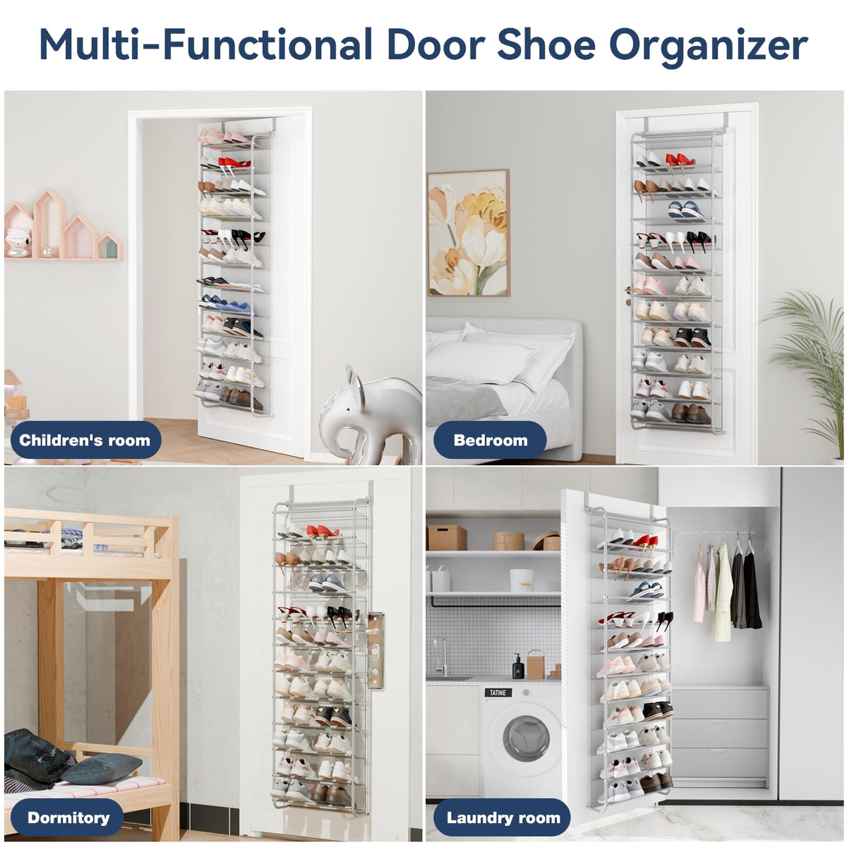 Whitmor 74-inch length fits standard doors and tall closets without blocking space