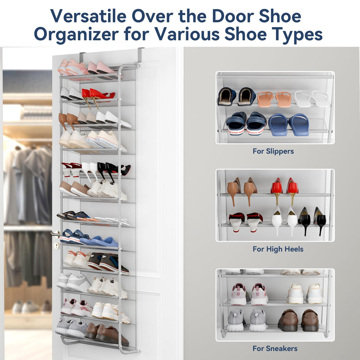 Whitmor hanging organizer offers door-hanging or wall-mount setup for flexible installation