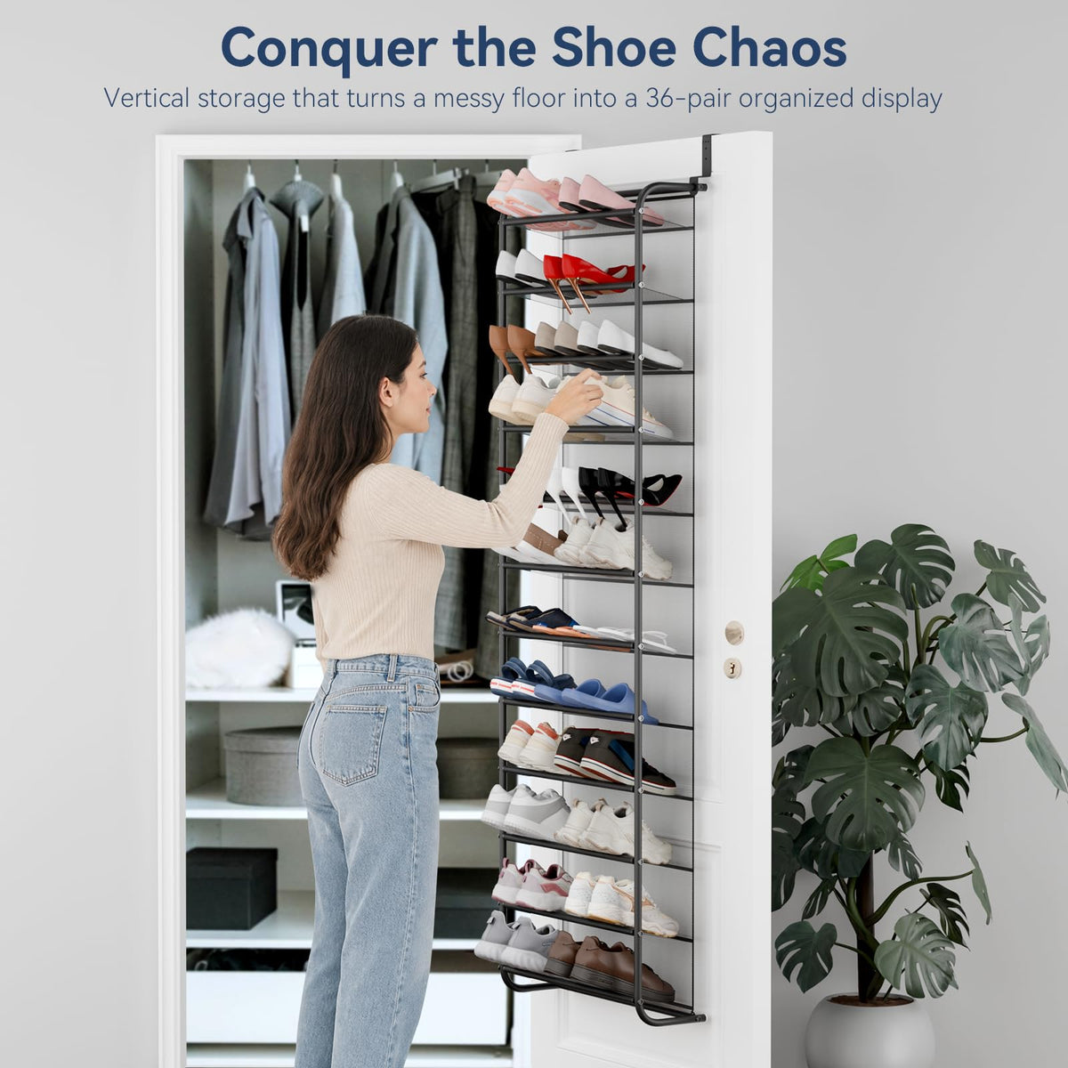 Whitmor heavy-duty metal frame with mesh back provides anti-sag support and breathability