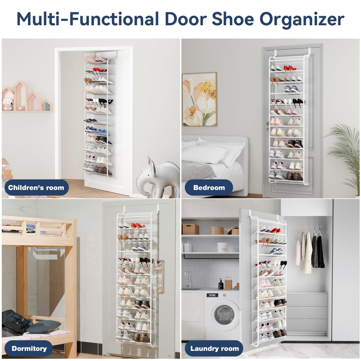 Whitmor 12-tier design helps reduce floor clutter and save space.