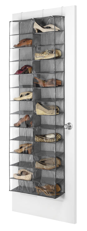 Whitmor over-the-door shoe shelves side view highlighting space-saving design
