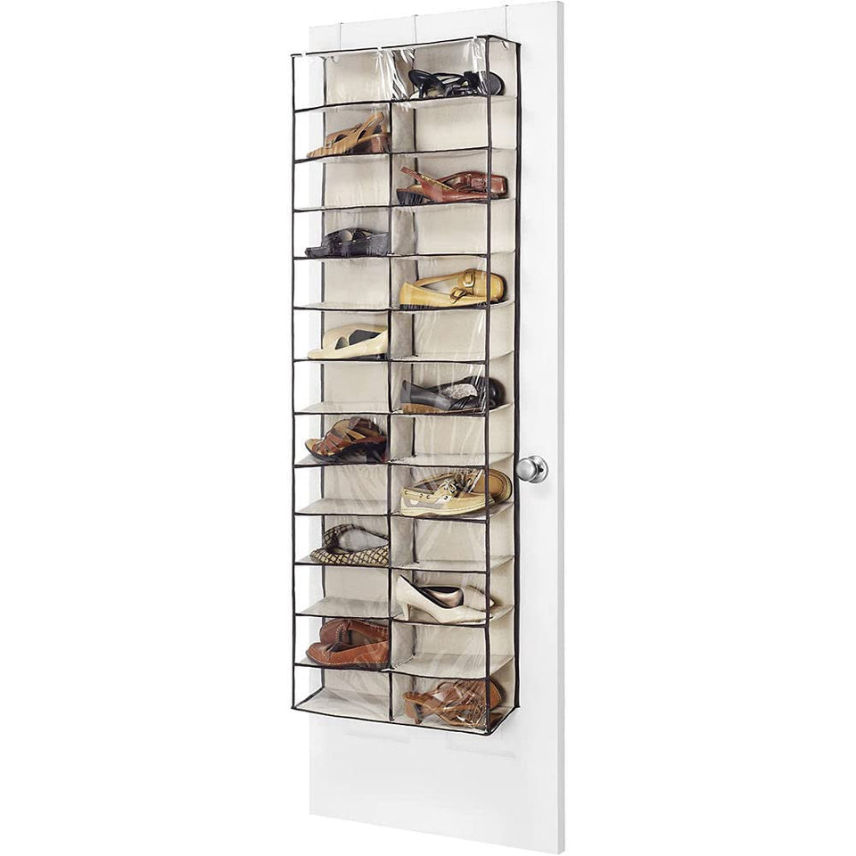 Whitmor Over the Door Shoe Shelves front view showcases compact closet organization.