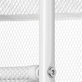 Whitmor white finish blends with decor while saving floor space.