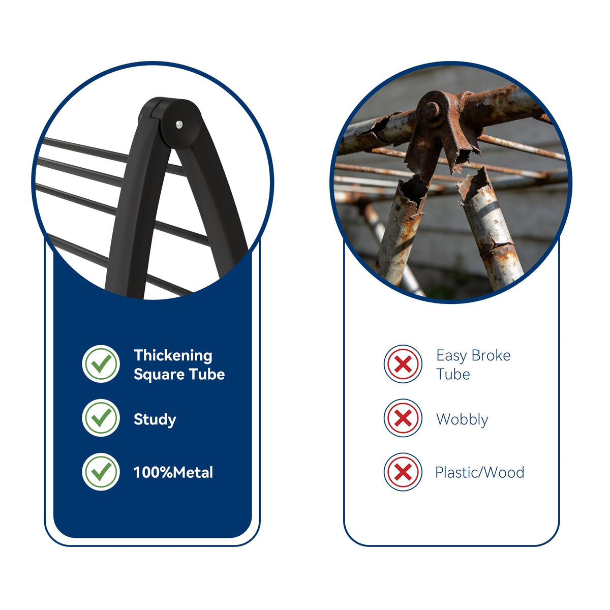 Whitmor Spacemaker drying rack with durable resin frame for long-lasting use.