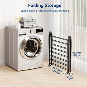 Whitmor Spacemaker drying rack folded flat for slim storage.