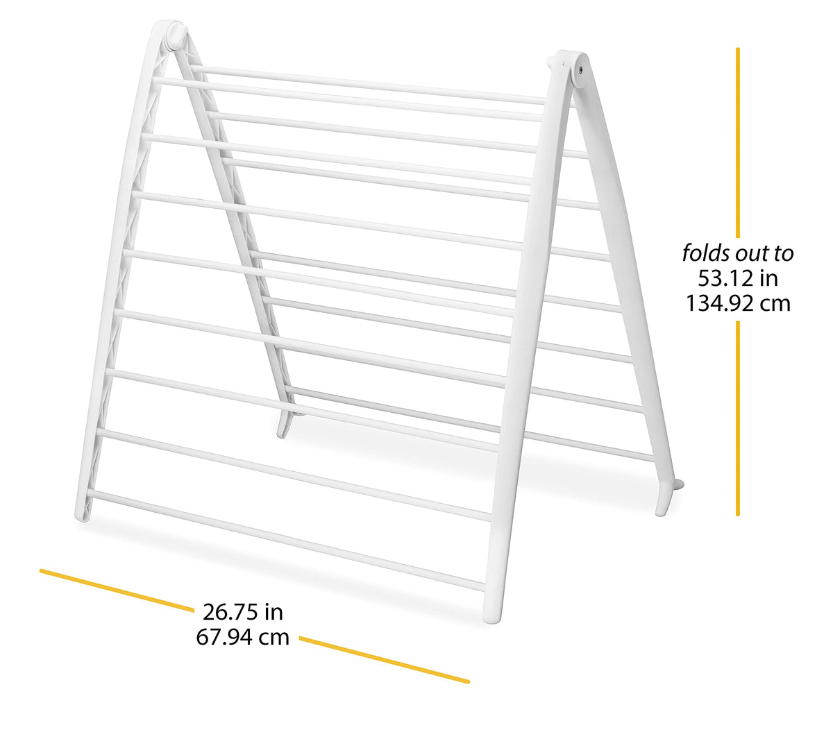 Whitmor Spacemaker drying rack in use air drying everyday clothes