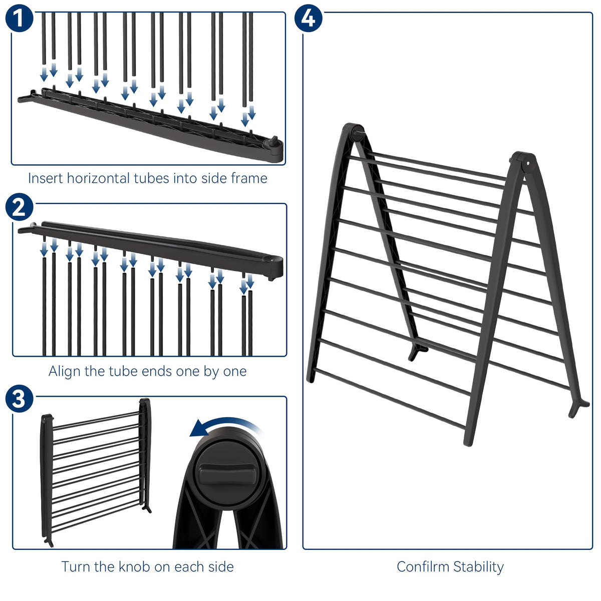 Whitmor Spacemaker folding rack tool-free assembly for quick setup.